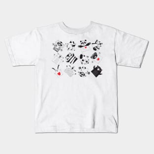 Happy panda and friends Kids T-Shirt